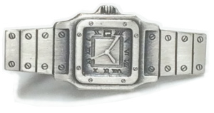 ネクタイピン 腕時計 アンティークシルバー 銀古美 日本製 タイバー N1027